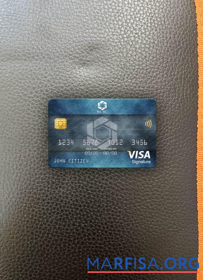 Realistic Philippines Rizal Commercial Banking Corporation (RCBC) visa signature card photolook front template